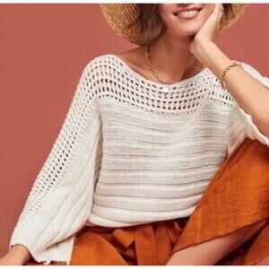 Anthropologie X Moth Chatwin Cable knit sweater women's size medium